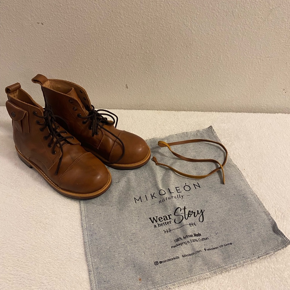 Mikoleon Boy’s Brown Artisan Leather Boots